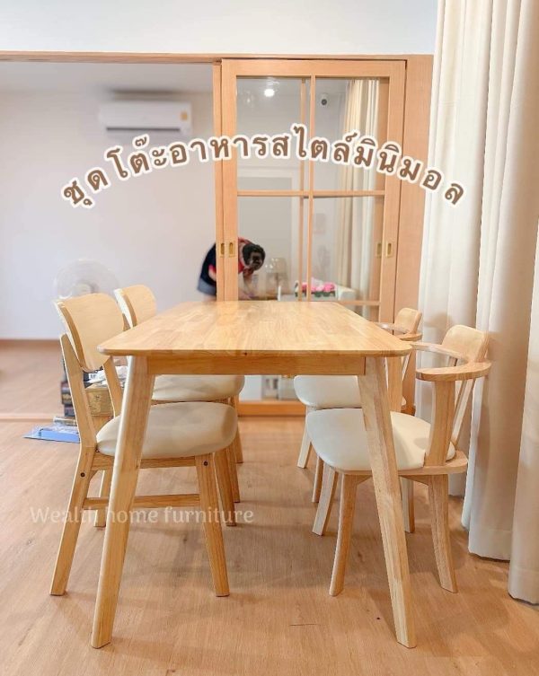 โต๊ะ+เก้าอี้หมุน 4 ที่นั่ง+ม้านั่ง - Image 2