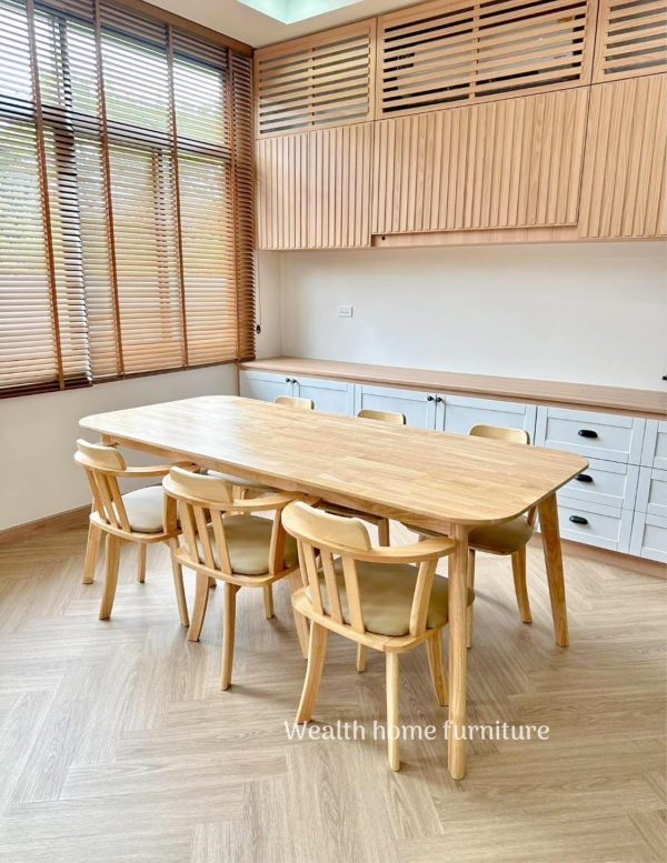 โต๊ะ200ซม.+เก้าอี้หมุน 6ที่นั่ง - Image 2