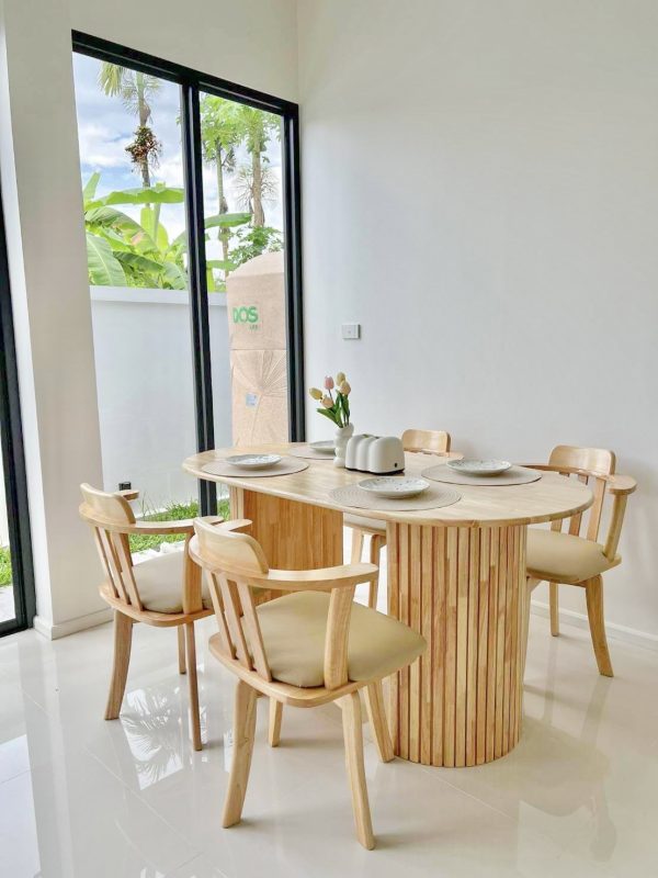 โต๊ะระแนง150ซม.+เก้าอี้หมุน 4ที่นั่ง - Image 6